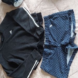 A cut off shirt and a pair of shorts